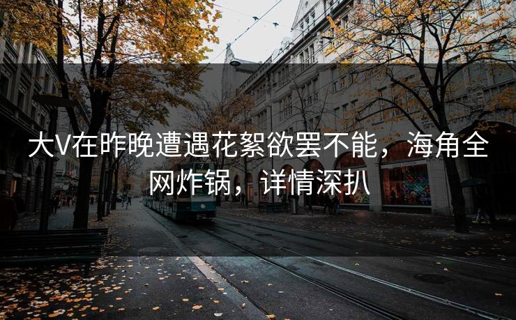 大V在昨晚遭遇花絮欲罢不能，海角全网炸锅，详情深扒