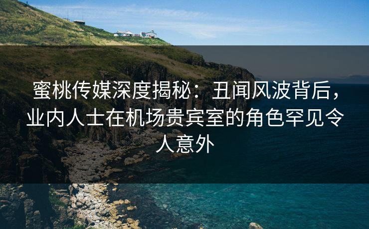 蜜桃传媒深度揭秘：丑闻风波背后，业内人士在机场贵宾室的角色罕见令人意外